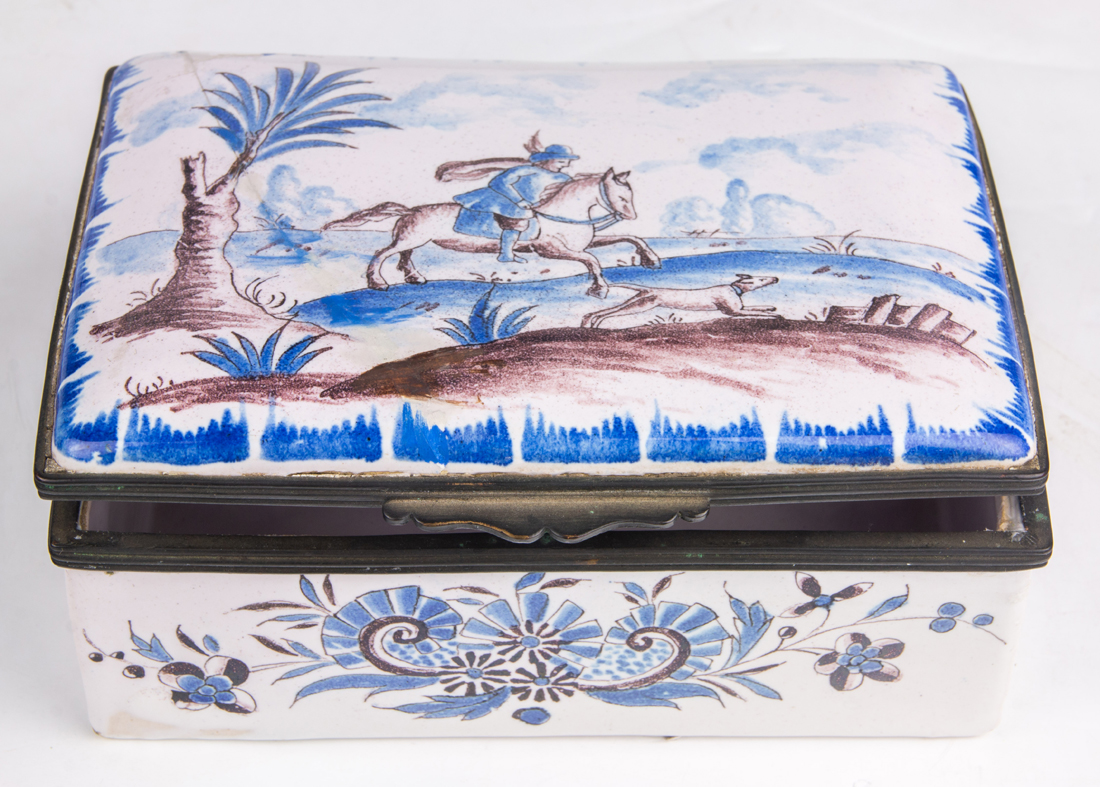 FRENCH FAIENCE BOX French faience