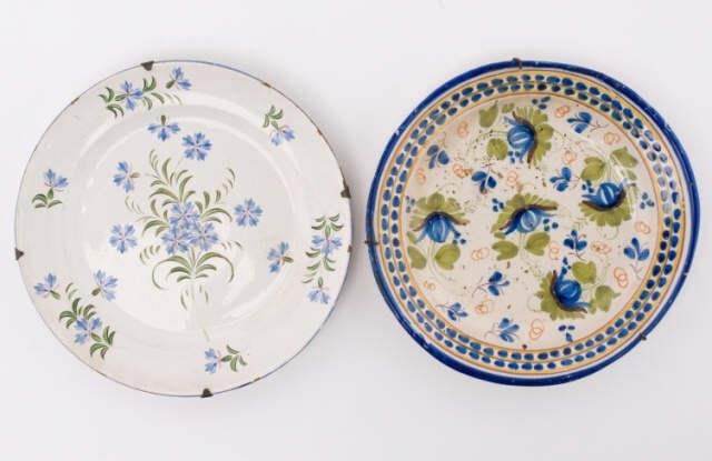 FRENCH FAIENCE CABINET PLATES, 19TH