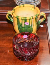 FRENCH FAIENCE CACHEPOT & BOHE