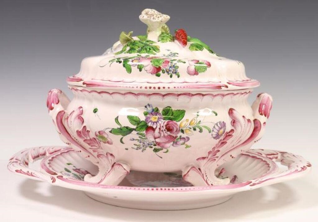FRENCH FAIENCE CERAMIC TUREEN &