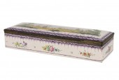 FRENCH FAIENCE GLOVE BOXFrench