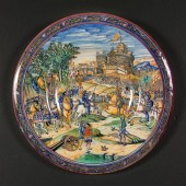 French faience lustre charger