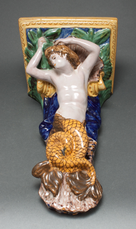 French faience nereid-form wall