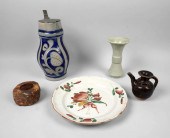 FRENCH FAIENCE PLATE AND A GER