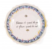 FRENCH FAIENCE PLATEFrench Fai