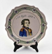 FRENCH FAIENCE PORTRAIT PLATE