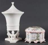 French faience vanity box and