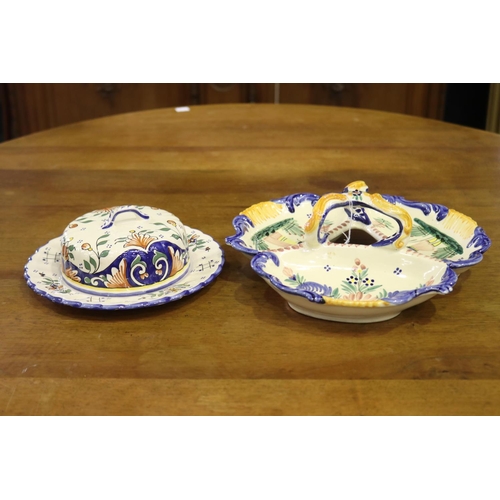 French faience ware hors d'oeuvre &