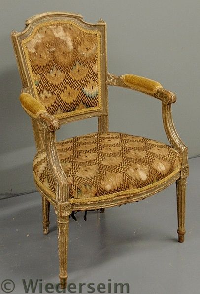 French fauteuil. 18th c. with flame