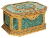 FRENCH FAUX MALACHITE & ORMOLU