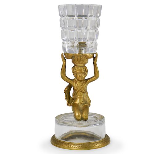 FRENCH FIGURAL BRONZE CANDLE