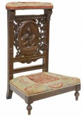 FRENCH FIGURAL CARVED PRIE-DIE