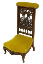 FRENCH FIGURAL CARVED PRIE-DIE