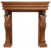 FRENCH FIGURAL CARVED WALNUT F