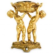 FRENCH FIGURAL GILT BRONZE CEN