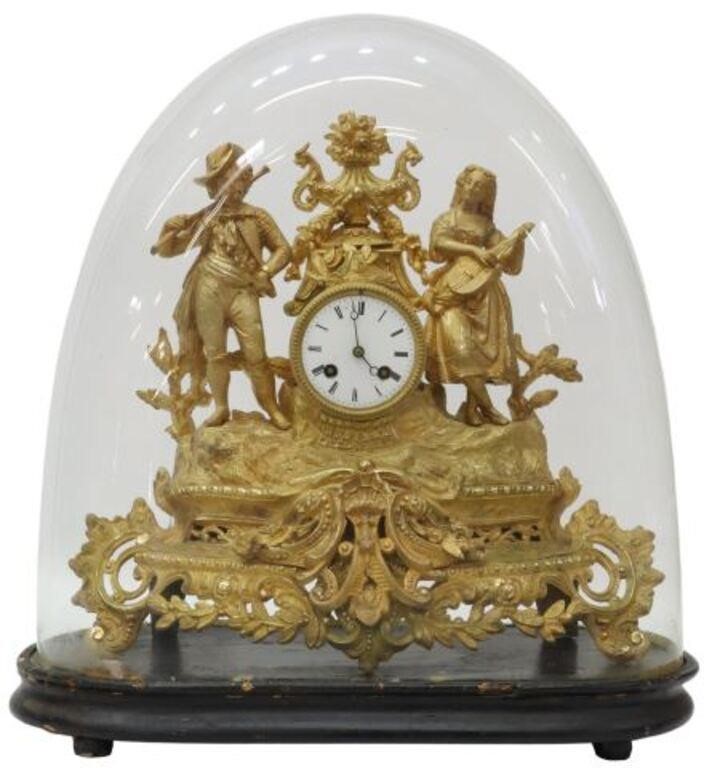FRENCH FIGURAL GILT METAL CLOCK