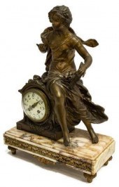 FRENCH FIGURAL MANTEL CLOCK FA