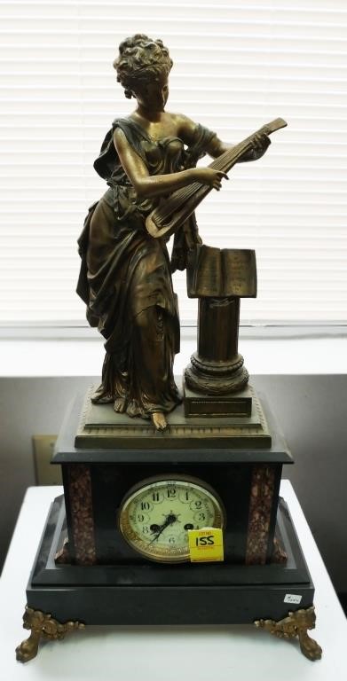 FRENCH FIGURAL MANTEL CLOCK,