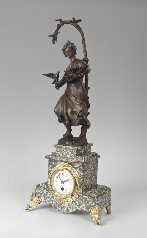 FRENCH FIGURAL MANTLE CLOCK: