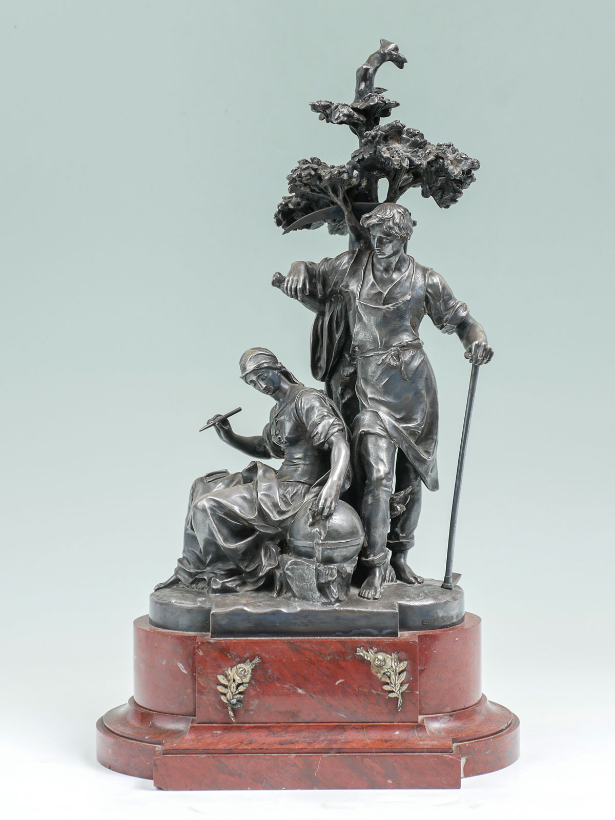 FRENCH FIGURAL SILVERED BRONZE