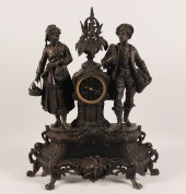 FRENCH FIGURAL SPELTER CLOCK F
