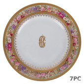 FRENCH FLORAL AND GOLD TRIMMED