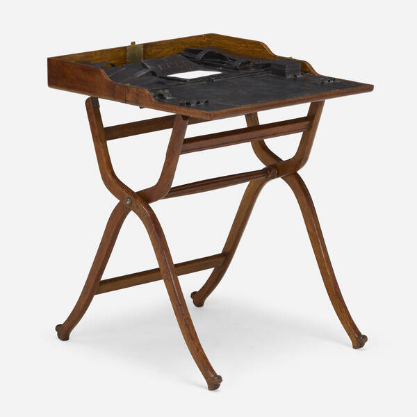 French. Folding desk. c. 1930, oak,