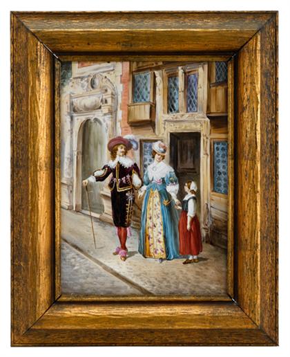 French framed porcelain plaque   