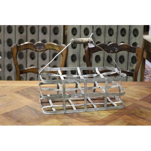 French gal metal bottle carrier,