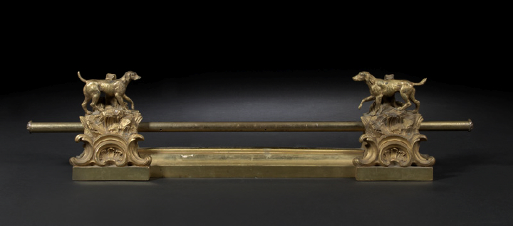 French Gilded Brass Fireplace
