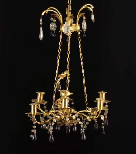 French Gilt-Brass and Cut Glass