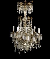 French Gilt-Brass and Cut Glas