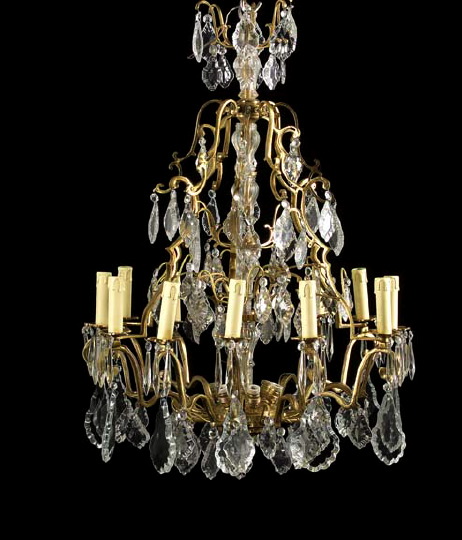 French Gilt-Brass and Cut Glass
