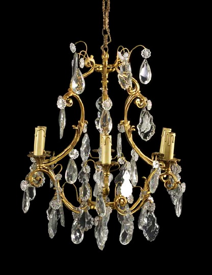 French Gilt-Brass and Cut Glass