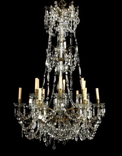 French Gilt-Brass and Cut Glass