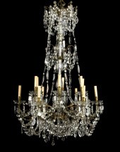 French Gilt-Brass and Cut Glas