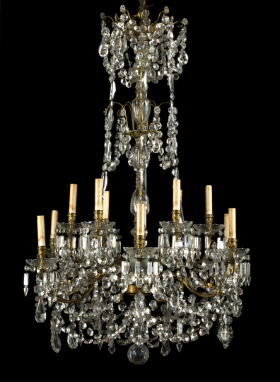 French Gilt-Brass and Cut Glass