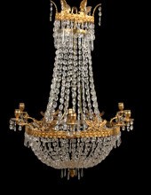 French Gilt-Brass and Cut Glas