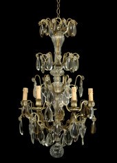 French Gilt-Brass and Cut Glas