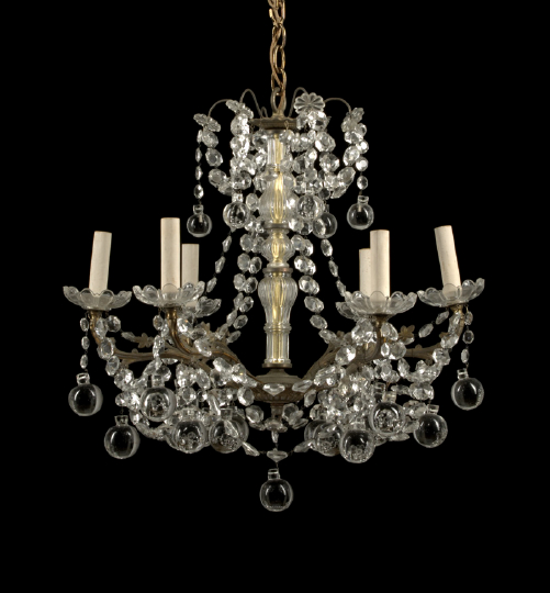 French Gilt-Brass and Cut Glass