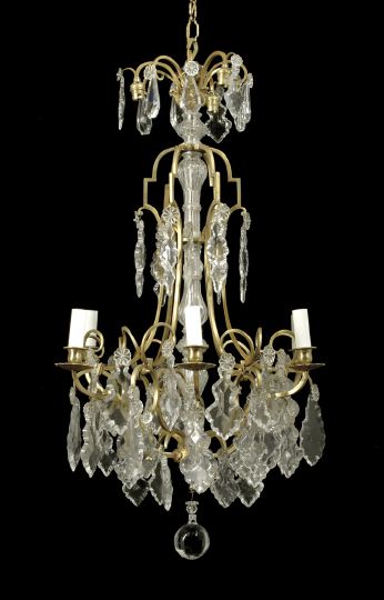 French Gilt-Brass and Cut Glass