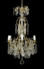 French Gilt-Brass and Cut Glas