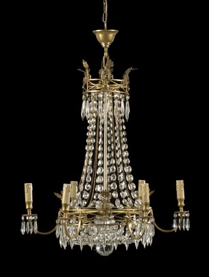 French Gilt-Brass and Cut Glass