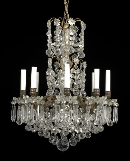 French Gilt-Brass and Cut Glass