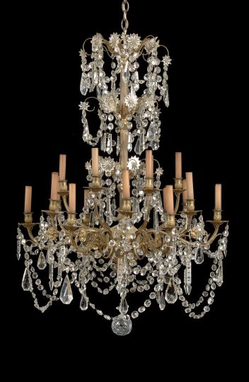 French Gilt-Brass and Cut Glass