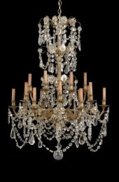 French Gilt-Brass and Cut Glas
