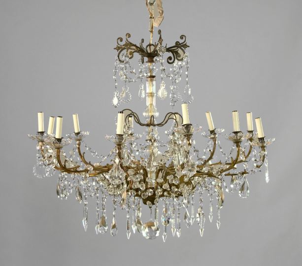 French Gilt-Brass and Cut Glass