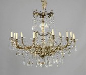 French Gilt-Brass and Cut Glas