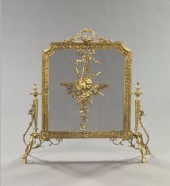 French Gilt-Brass and Wire Mes