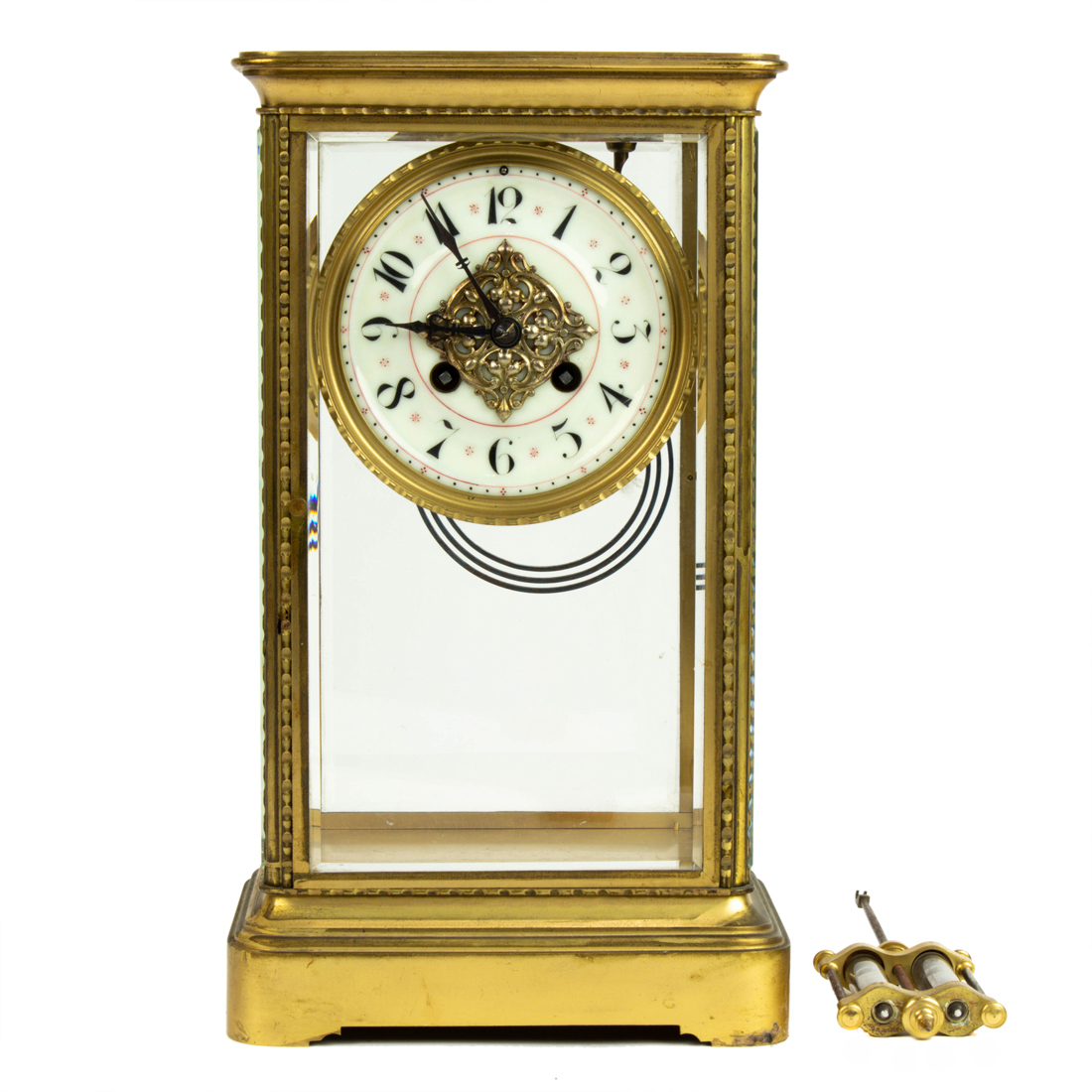 FRENCH GILT BRASS FOUR-GLASS MANTEL